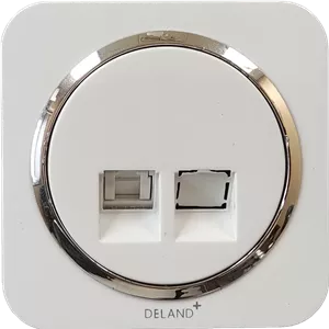 تلفن تک سوکت مدل آدا ساده سفید زه نقره ای (مکانیزم+قاب+زه نقره ای)