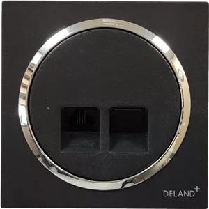 تلفن تک سوکت مدل آوا ساده مشکی زه نقره ای (مکانیزم+قاب+زه نقره ای)
