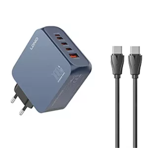 شارژر دیواری 100 وات 5 پورت الدینیو مدل Q8 به همراه کابل USB-C