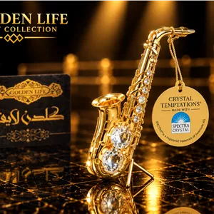 مینیمال ساکسیفون کریستال سوارسکی اتریش آبکاری طلا اماراتی پیلسکو - کد 224