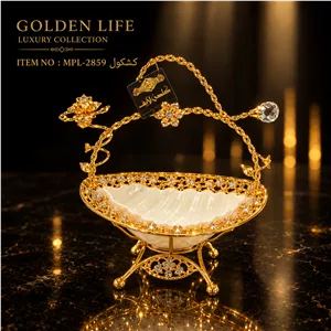 کشکول سرامیکی آبکاری طلا اماراتی MPL-2859 - کد 304