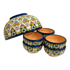  شیرینی خوری میناکاری کاسه و پیاله مینا کاری مدل نورا 