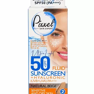فلوئید ضد آفتاب رنگی پیکسل SPF50 بژ طبیعی