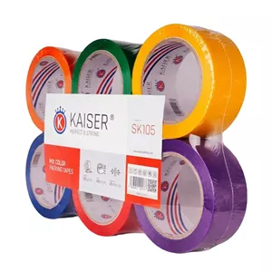 چسب پهن رنگی کایزر (SK105) 90 یارد 45 میکرون (بسته ۶ عددی)