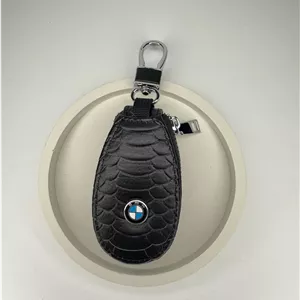 کاور ریموت زیپی وارداتی خودرو بی ام و BMW جنس چرمی رنگ مشکی