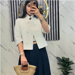 کت کراپ لینن قد ۵۵