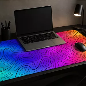 پد موس Topographic Neon & Pastelدسک مت و پد موس و کیبورد طرح خطوط توپوگرافی